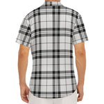 White And Black Tartan Pattern Print Men's Deep V-Neck Shirt