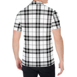 White And Black Tartan Pattern Print Men's Shirt