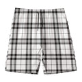 White And Black Tartan Pattern Print Men's Swim Trunks