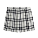 White And Black Tartan Pattern Print Mesh Shorts