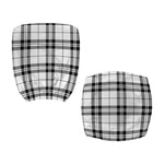 White And Black Tartan Pattern Print Office Chair Cover