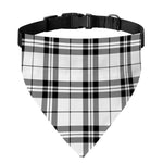 White And Black Tartan Pattern Print Over The Collar Dog Bandana