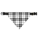 White And Black Tartan Pattern Print Over The Collar Dog Bandana