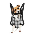 White And Black Tartan Pattern Print Pet Carrier Backpack