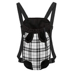 White And Black Tartan Pattern Print Pet Carrier Backpack