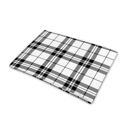 White And Black Tartan Pattern Print Pet Cooling Mat Cover