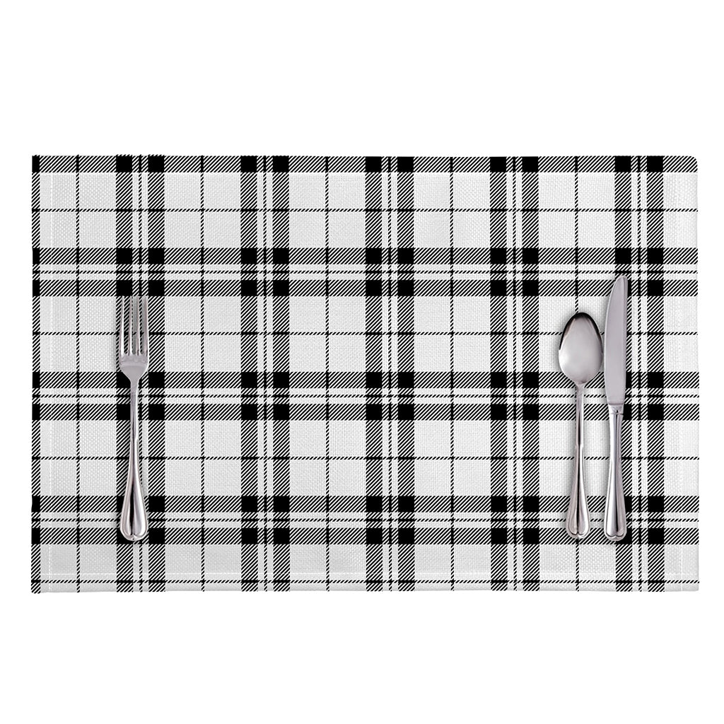 White And Black Tartan Pattern Print Placemat