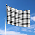 White And Black Tartan Pattern Print Polyester Flag