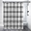 White And Black Tartan Pattern Print Premium Shower Curtain