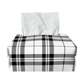 White And Black Tartan Pattern Print Rectangle Tissue Box Cover