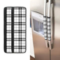 White And Black Tartan Pattern Print Refrigerator Handle Covers