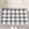 White And Black Tartan Pattern Print Rubber Doormat