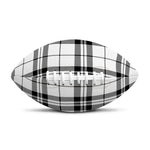 White And Black Tartan Pattern Print Rugby Ball