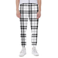 White And Black Tartan Pattern Print Joggers