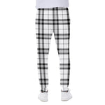 White And Black Tartan Pattern Print Scuba Joggers