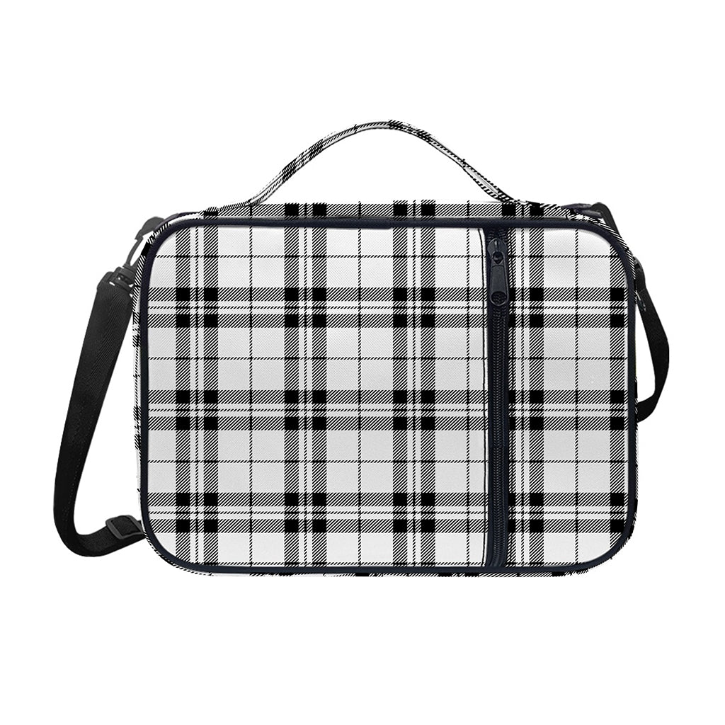 White And Black Tartan Pattern Print Shoulder Strap Bible Bag