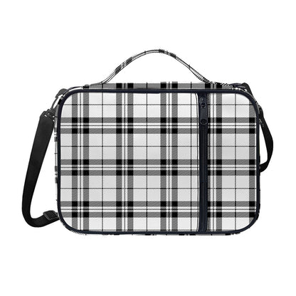 White And Black Tartan Pattern Print Shoulder Strap Bible Bag