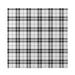 White And Black Tartan Pattern Print Silk Bandana