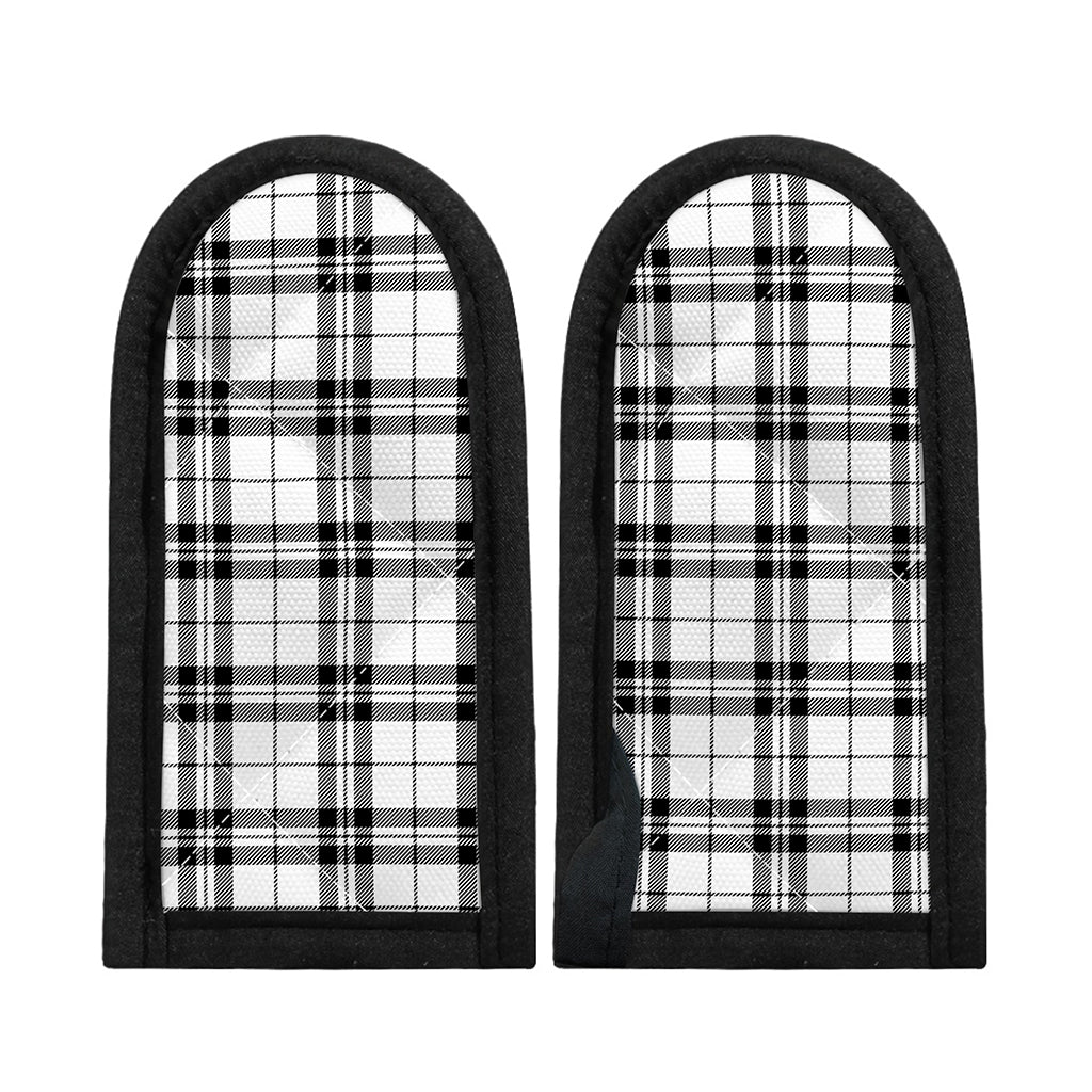 White And Black Tartan Pattern Print Skillet Handle Cover