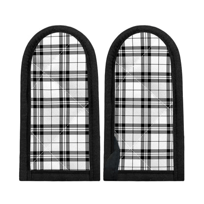 White And Black Tartan Pattern Print Skillet Handle Cover