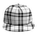 White And Black Tartan Pattern Print Snapback Cap