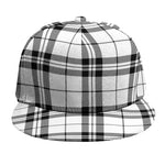 White And Black Tartan Pattern Print Snapback Cap