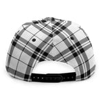 White And Black Tartan Pattern Print Snapback Cap