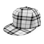 White And Black Tartan Pattern Print Snapback Cap