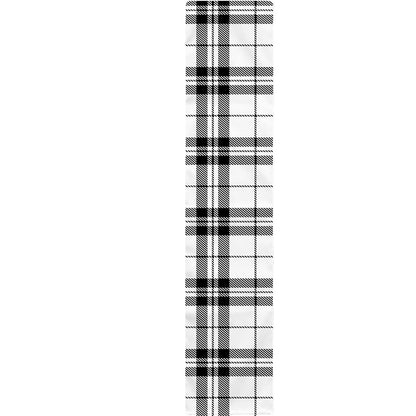 White And Black Tartan Pattern Print Table Runner