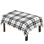 White And Black Tartan Pattern Print Tablecloth