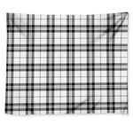 White And Black Tartan Pattern Print Tapestry