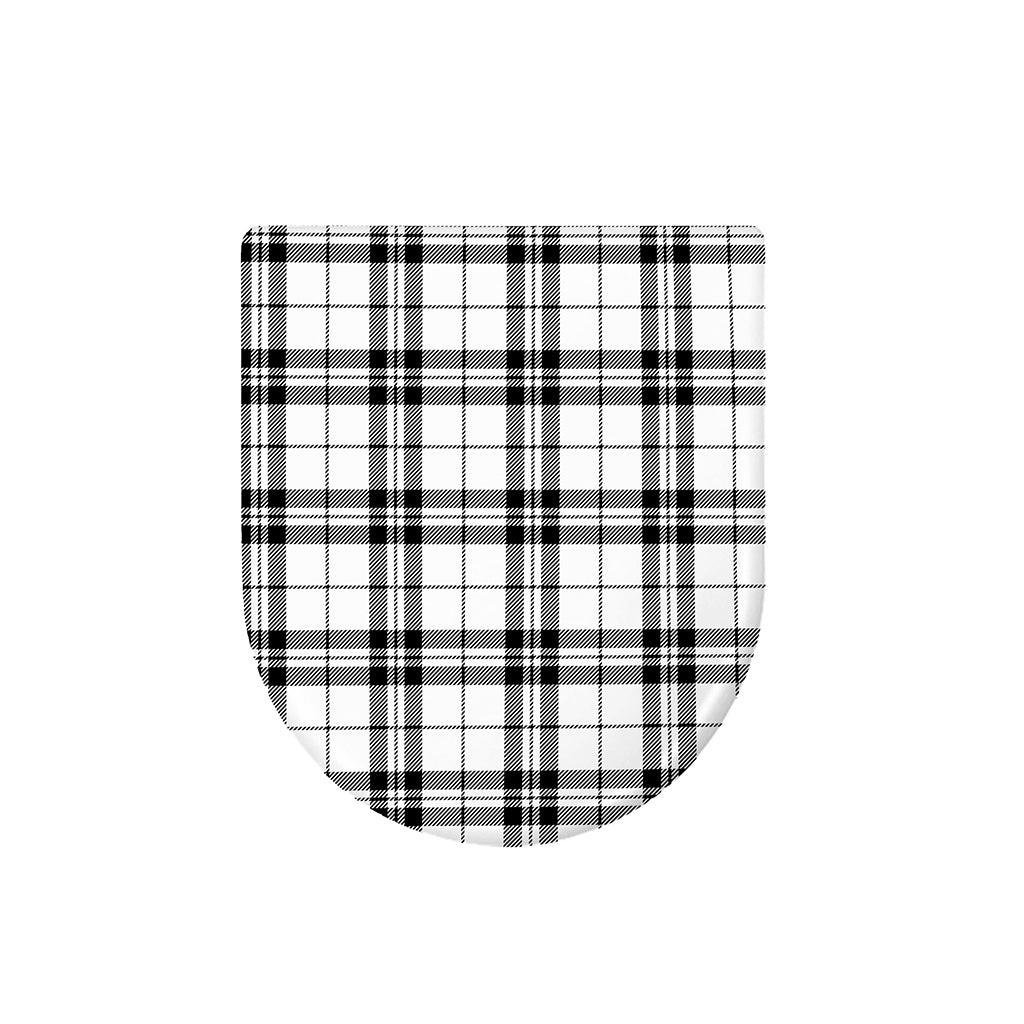 White And Black Tartan Pattern Print Toilet Lid Cover