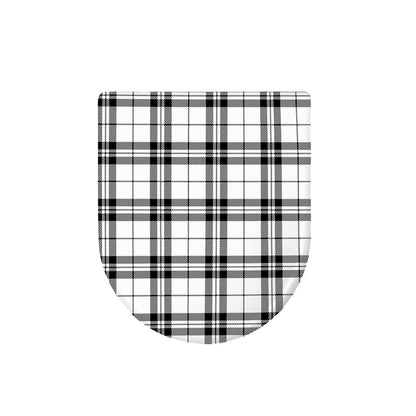 White And Black Tartan Pattern Print Toilet Lid Cover