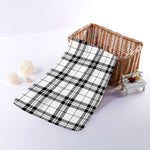 White And Black Tartan Pattern Print Towel