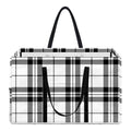 White And Black Tartan Pattern Print Utility Tote Bag