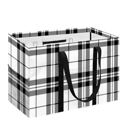 White And Black Tartan Pattern Print Utility Tote Bag