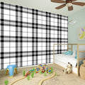 White And Black Tartan Pattern Print Wall Sticker