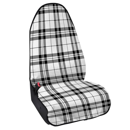White And Black Tartan Pattern Print Waterproof Car Seat Cover