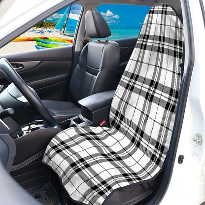 White And Black Tartan Pattern Print Waterproof Car Seat Cover