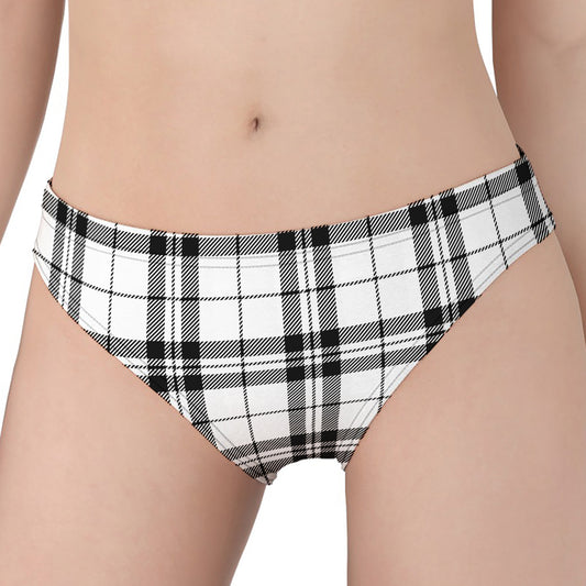 White And Black Tartan Pattern Print Women's Panties