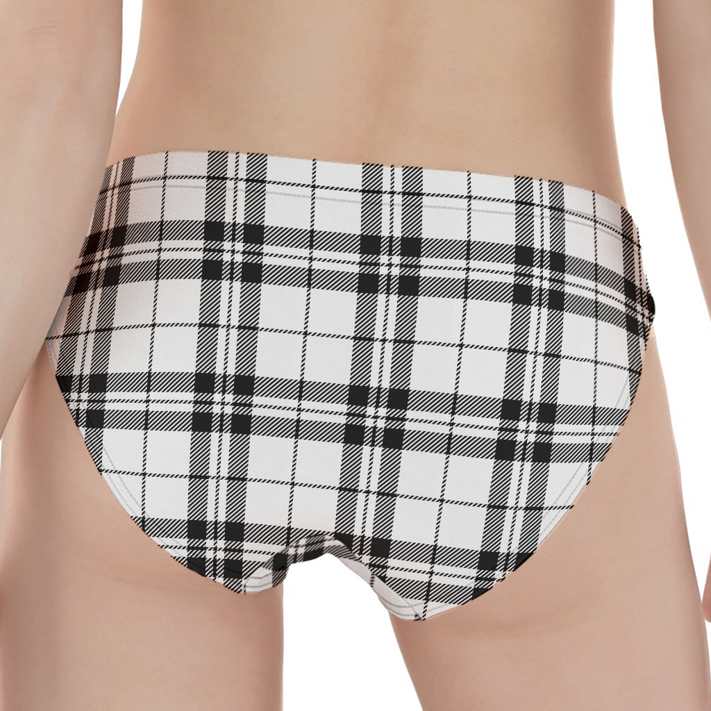 White And Black Tartan Pattern Print Women's Panties