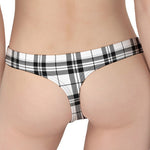 White And Black Tartan Pattern Print Women's Thong