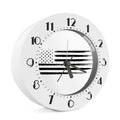 White And Black USA Flag Print Alarm Clock