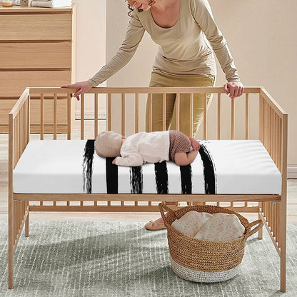 White And Black USA Flag Print Baby Crib Sheet
