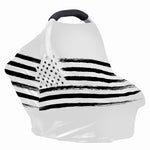 White And Black USA Flag Print Baby Seat Cover