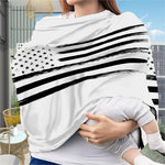 White And Black USA Flag Print Baby Seat Cover
