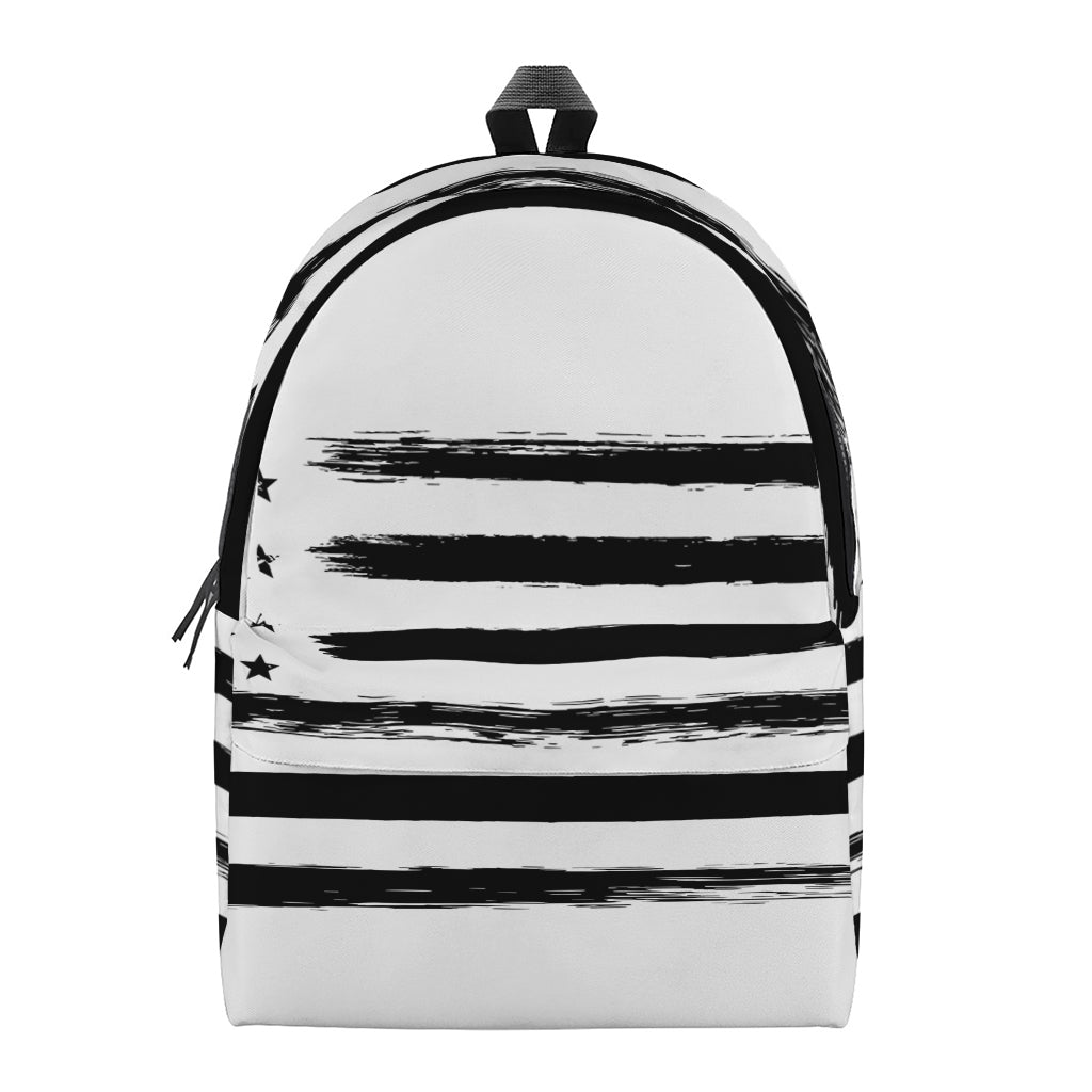 White And Black USA Flag Print Backpack