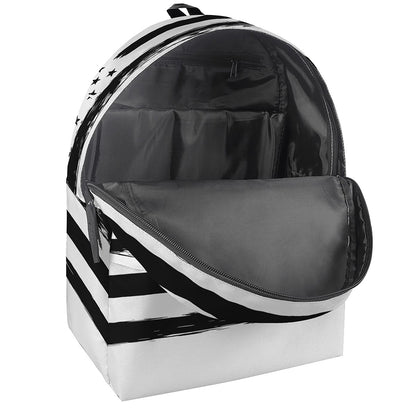 White And Black USA Flag Print Backpack