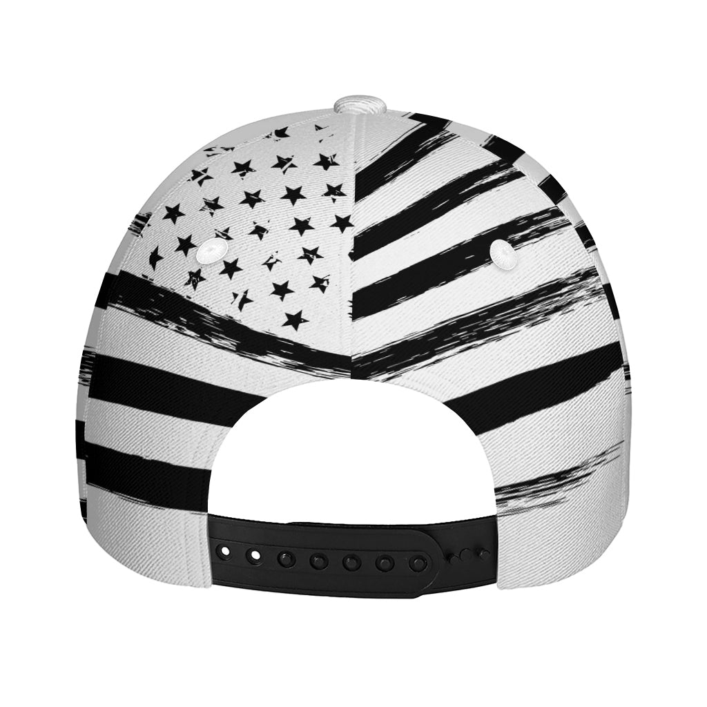 White And Black USA Flag Print Baseball Cap