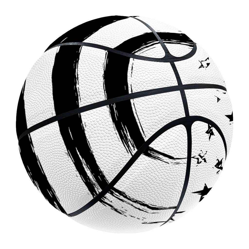White And Black USA Flag Print Basketball